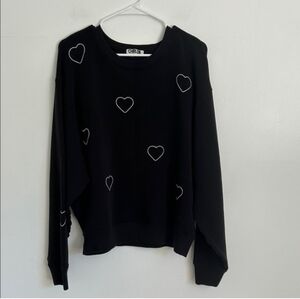 CHRLDR Black Heart Embroidered Women's Top XL